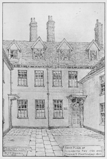 Gurney Court - Birthplace of Elizabeth Fry, from Norfolk Library and Information Service Picture Norfolk