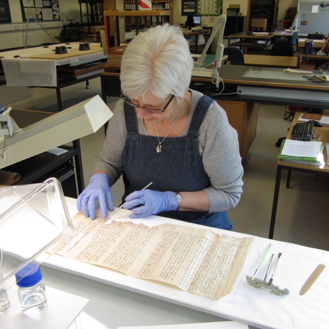 Aylsham Roll - Flattening parchment