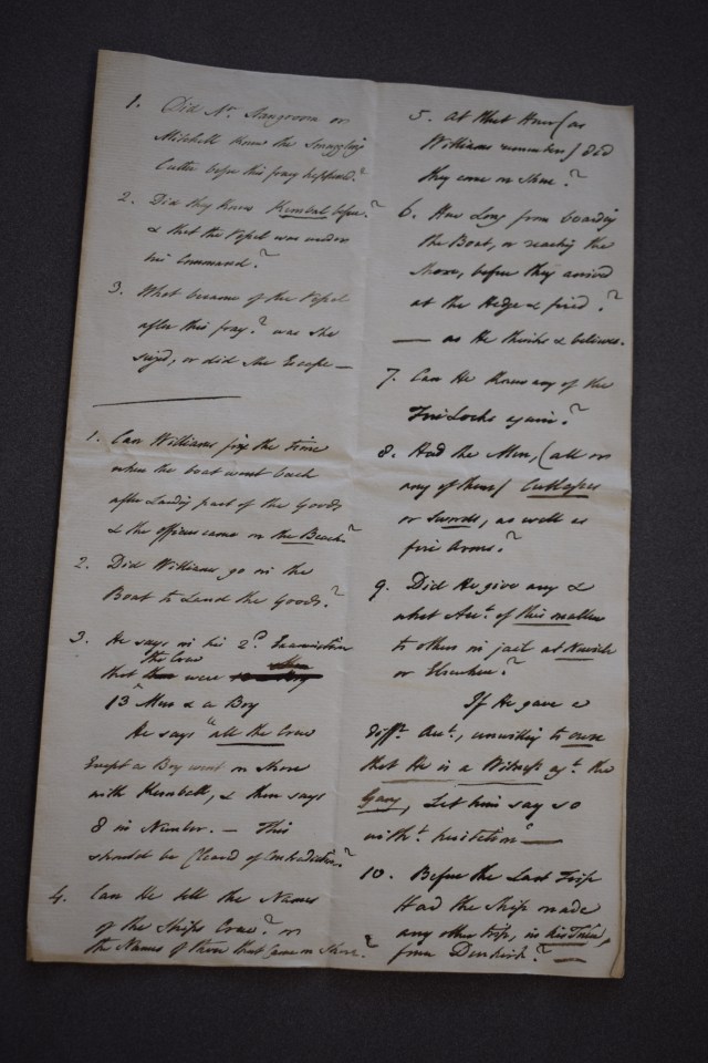 11 Uncat Customs Murder Suit - List of questions