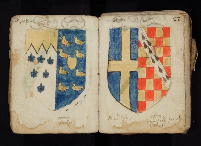 Paston book of arms NRO MS Rye 38