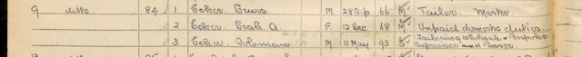 1939 Register for Lewis Ecker, 9 St Benedict’s Street