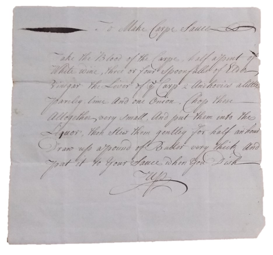 Image showing recipe for Carp Suace