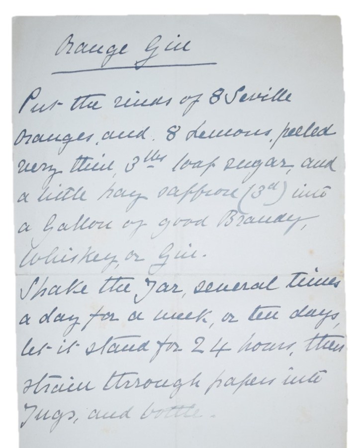 Image showing recipe for orange gin