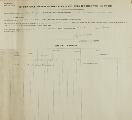 A document describing an alteration to the apportionment